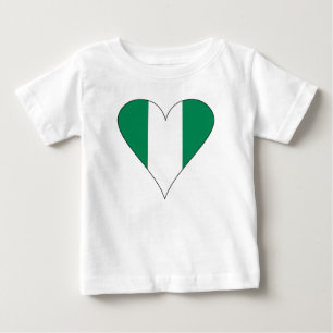 Funkige Nigerianische Herzflagge Baby T-shirt