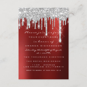 Funkseln Glittertropfen Silber Rot Braut Sweet 16. Einladung