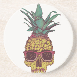 Funktiger Geek Coole Ananas Punk Sandstein Untersetzer