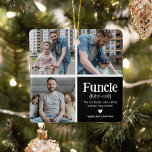 Funktion 3 Foto Collage Definition Niedlich Weihna Keramikornament<br><div class="desc">Niedliches Funcle Weihnachtsschmuck. Perfekte Geschenke für einen FUN UNCLE! Laden Sie einfach 3 Ihrer Lieblingsbilder hoch,  passen Sie die Definition an und personalisieren Sie sie durch Hinzufügen von Namen/s.</div>