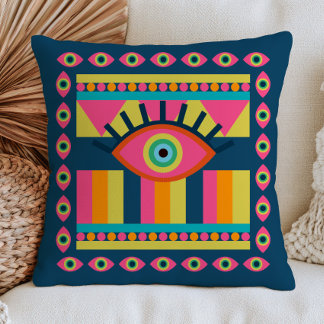Funktionale Böse-Augen-Farbenfrohe Maximalist-Abst Kissen