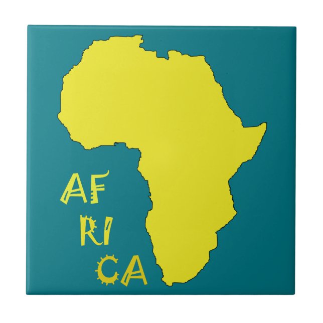 Funktionale gelbe Afrika-Karte Fliese (Vorderseite)