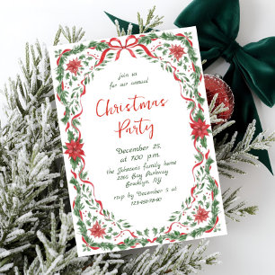 Funktionale Weihnachts-Schleife Rot Feierparty Einladung