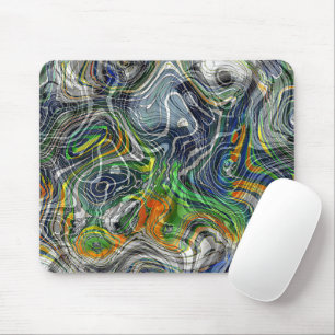 Funktionaler cooler Retro-Chic-Fraktal-Marmor-Stil Mousepad