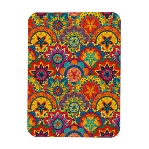 Funktionales Retro-farbenfrohes Mandala-Muster Magnet