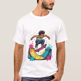 Funktionales Skater-Jungen-Grafik-T-Shirt T-Shirt