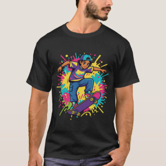 Funktionales Skater-Jungen-Grafik-T-Shirt T-Shirt