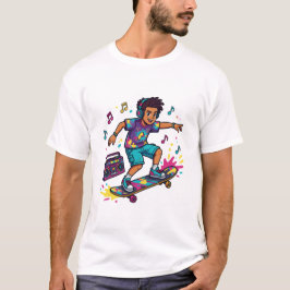 Funktionales Skater-Jungen-Grafik-T-Shirt T-Shirt