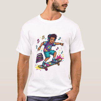 Funktionales Skater-Jungen-Grafik-T-Shirt T-Shirt