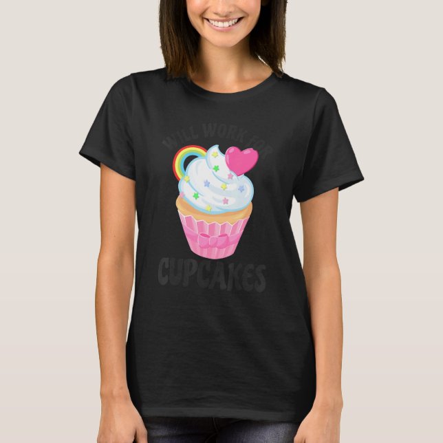 funktioniert für Cupcakes Retro T-Shirt (Vorderseite)