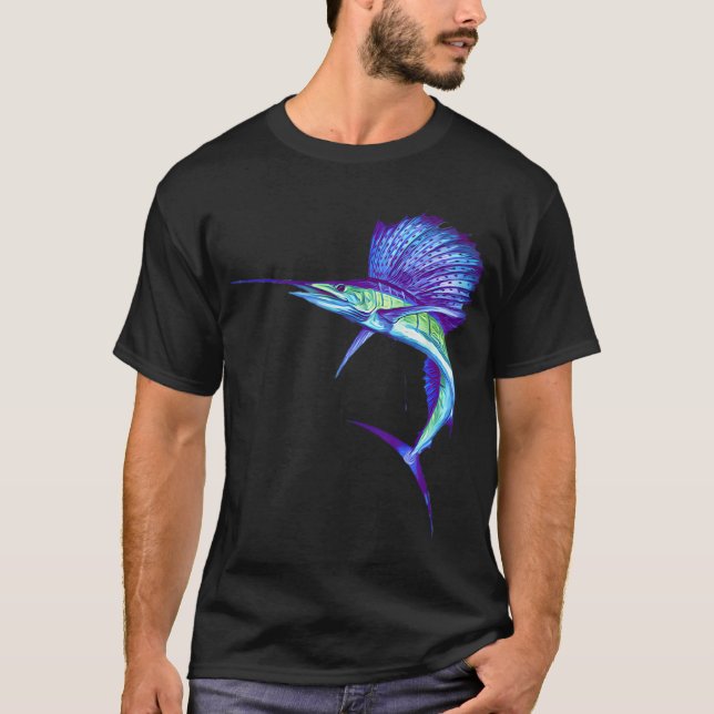 Funktionslustiger Segelfisch T-Shirt (Vorderseite)