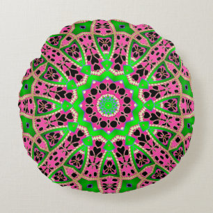 Funktionsreiche Bohemian Grün Pink Mandala Runde K Rundes Kissen