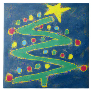 Funktiver abstrakter Weihnachtsbaum Fliese