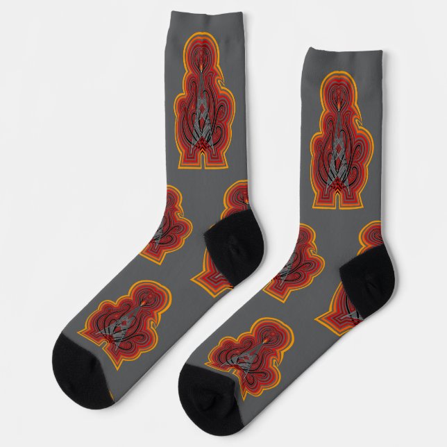 FunkTurm Grafik-Wellen Socken (Linkes Detail)