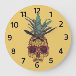 Funkty Geek Coole Ananas Punk Große Wanduhr