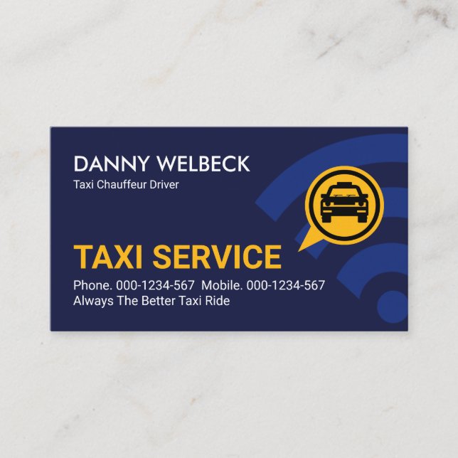 Funkwellen, die Taxi rufen Visitenkarte (Vorderseite)