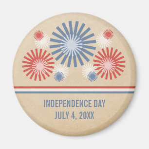 Funky 4. Juli Fireworks & Stripes Magnet