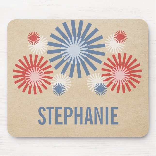 Funky 4th of July Fireworks Mousepad (Vorne)