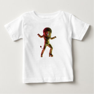 Funky 70er Disco-Löwe im goldenen Pailletten-Jumps Baby T-shirt