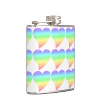 Funky 70er Retro Regenbogen-Herz-Muster Pastell-|