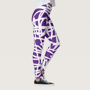 Funky Abstract Art Weiße Lila Leggings