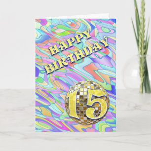 Funky abstrait 15 anniversaire carte