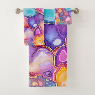 Funky Abstrait Colorful Motif salle de bain