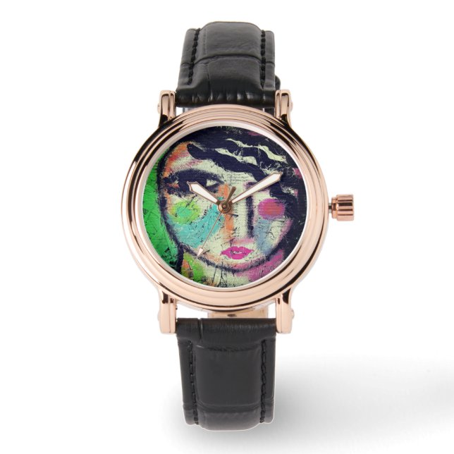 Funky Abstrakt Art Armbanduhr (Vorderseite)