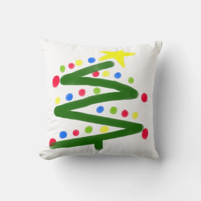 Funky Abstrakt Art Christmas Tree Kissen (Vorderseite)