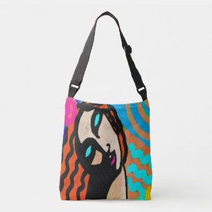 Funky Abstrakt Art Crossbody Tragetaschen Mit Langen Trägern