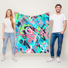 Funky Abstrakt Art Fleecedecke
