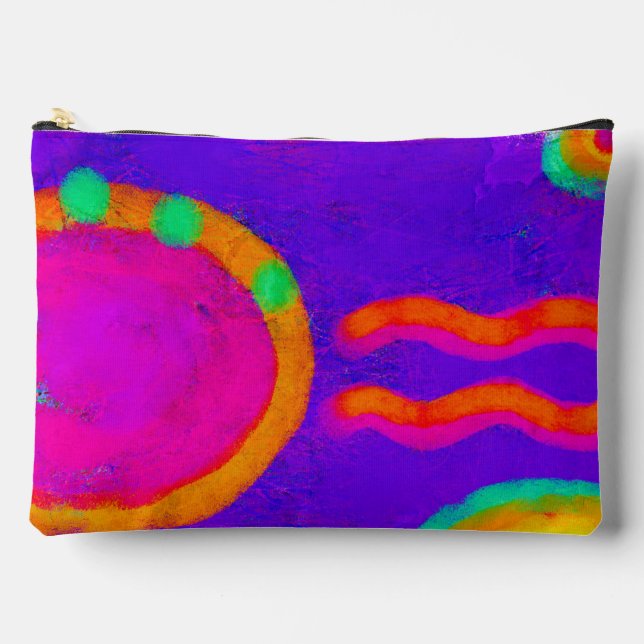 Funky Abstrakt Art Makeup Bag Zubehörtasche (Vorderseite)