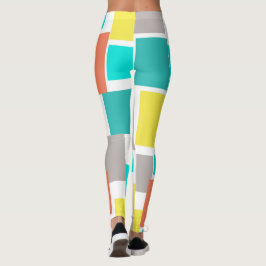 Funky Abstrakt Art Pastel Türkis Gelb Leggings