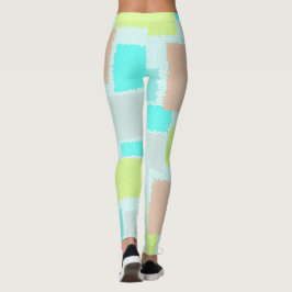 Funky Abstrakt Art Pastel Türkis Gelb Leggings