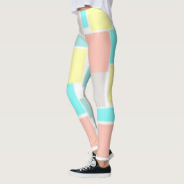 Funky Abstrakt Art Pastel Türkis Gelb Leggings