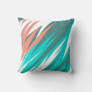 Funky Abstrakt Art Pastel Türkis Weiß Kissen