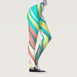 Funky Abstrakt Art Pastel Türkis Weiß Leggings