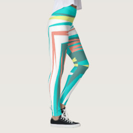Funky Abstrakt Art Pastel Türkis Weiß Leggings