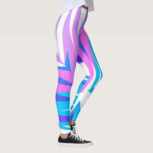 Funky Abstrakt Art Pastell Pink Lila Leggings (Rechts)