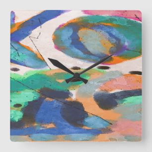 Funky Abstrakt Art Quadratische Wanduhr