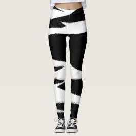 Funky Abstrakt Art Schwarz-weiß Leggings