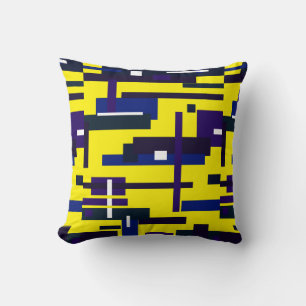 Funky Abstrakt Art Shades of Blue Pillow Cushion Kissen