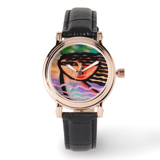 Funky Abstrakt Art to Wear Armbanduhr (Vorderseite)