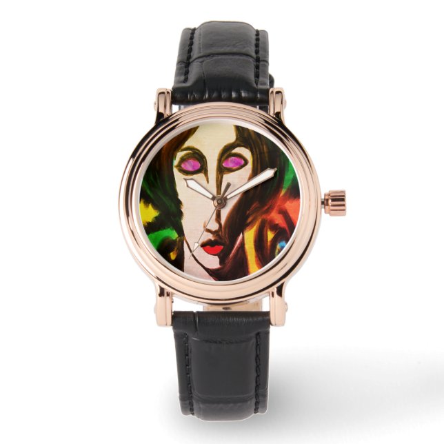 Funky Abstrakt Art to Wear Armbanduhr (Vorderseite)