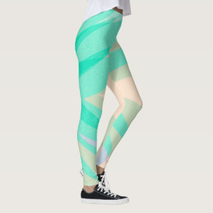 Funky Abstrakt Art Türkis Pink Pastel Thema Leggings