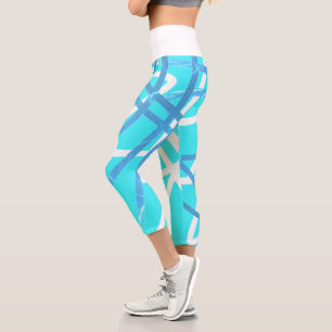Funky Abstrakt Art Türkise Blue Green Leggings
