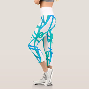Funky Abstrakt Art Türkise Green White Leggings
