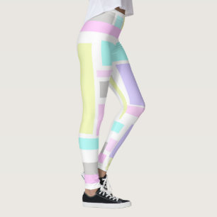 Funky Abstrakt Art Yellow Turquoise Pale Pasta Leggings