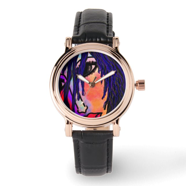 Funky Abstrakt Artwear Armbanduhr (Vorderseite)
