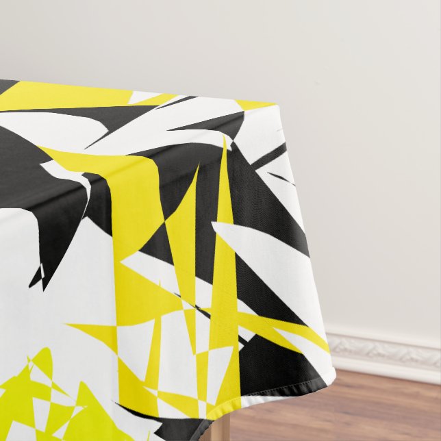 Funky Abstrakt Black Yellow Pattern Tischdecke (Beispiel)
